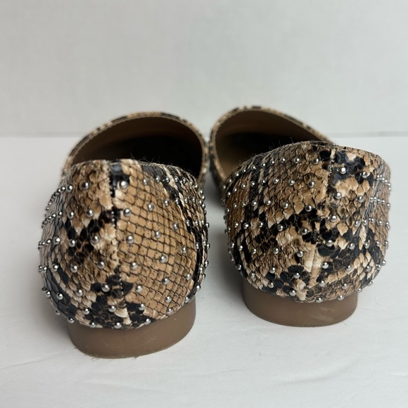 Steve Madden Talent Brown Leather Snakeskin Pointed Toe Flat Loafers Size 6 - Picture 9 of 12